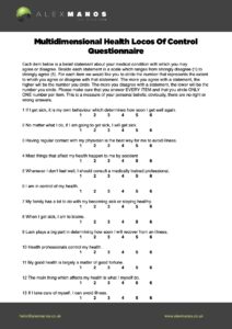 Multidimensional Health Locos Of Control Questionnaire